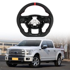 Full Leather Steering Wheel For Ford F150 2015-2020 Steering Wheel Red Stitching Full Leather Steering Wheel For Ford F150 2015-2020 Steering Wheel Red Stitching