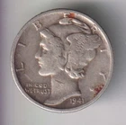 1941-D MERCURY DIME 10¢ DENVER 90% SILVER COIN UNITED STATES MINT