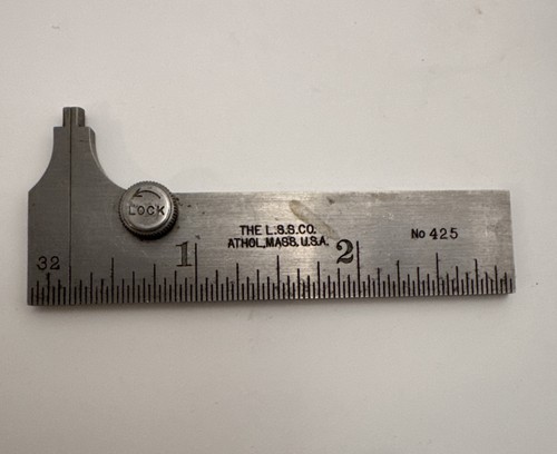 L. S. Starrett LSS Athol Mass USA 3-Inch Pocket Slide Caliper  No. 425 425-3 3"
