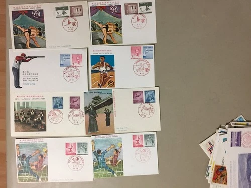 Eight SPORT  Japan fdc w/set of two stamps,diff pictures