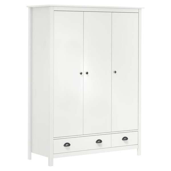 Kleiderschrank Mit 3 TüRen Hill Range Weiß 127X50X170 Cm Kiefer-image
