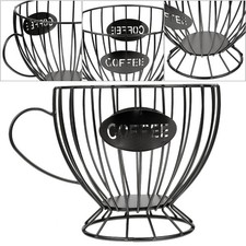 Coffee Holder Cup Shape Coffee Capsules Organizer Iron Storage Basket