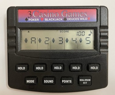 Vintage R7SI Electronic Game ''3 Casino Games'' Poker, Blackjack, Deuces Wild