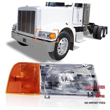 Headlight and Adjusters for Peterbilt 377 Trucks Left Right with Corner Lamp