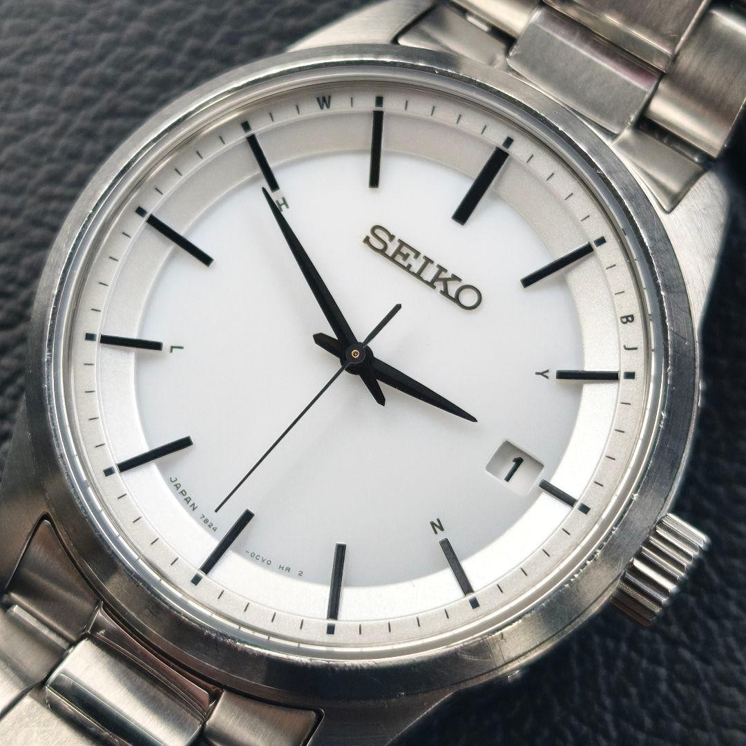 Seiko Solar Radio Wave SBTM251 Watch 7B240BR0 White Mens Timepiece