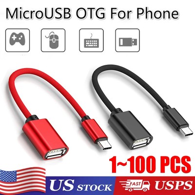 USB-C Type C Male to USB 3.0 Type A Female OTG Adapter Converter Cable Cord Lot