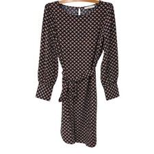 Ann Taylor LOFT | Dress Navy Pink Floral Long Sleeve Knee Length NWT- Size Large