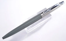 Vintage MCM Rare 1st Year Parker Jotter Pen Ribbed GRAY Nylon Barrel USA #19
