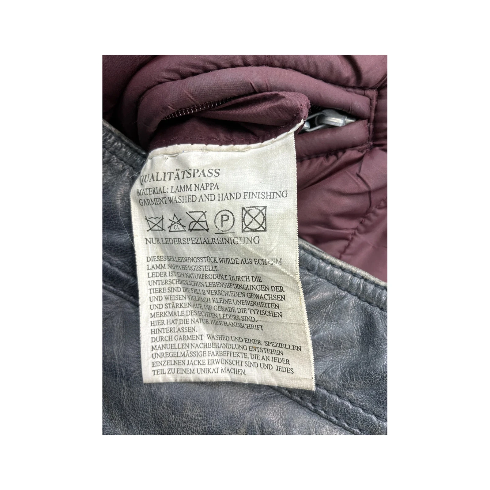 Milestone Lamb Nappa Leather Jacket Washed Navy Blue 2000s XXS - product detail image 10