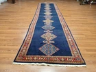 Authentic Vintage Turkish Geometric Turkish Anatolian Tribal Runner Rug 3.8x15.9