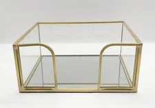 Napkin Holder Square Acetate Mirror Gold Brass Stylish Table Scape