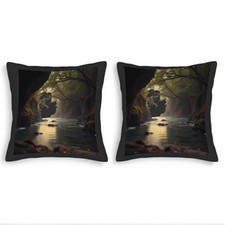 Set of 2 18x18in Throw Pillow Covers - Serene Nature-Inspired Design