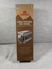 Sportpet Large Portable Dog Kennel  Grey  Travel  33  x 23   Shepherd Size 