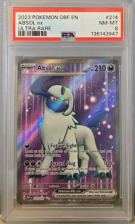 2023 POKEMON OBSIDIAN FLAMES ABSOL EX ULTRA RARE 214/197 PSA 8 