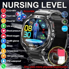 UK 2025 New Medical Grade Smart Watch Blood Pressure Oxygen Heart Rate Bluetooth