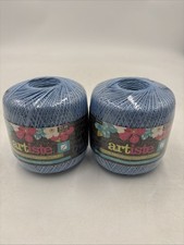Artiste 10 Crochet Thread 100 Mercerized Egyptian Cotton Lot of 2 Ice Blue NEW