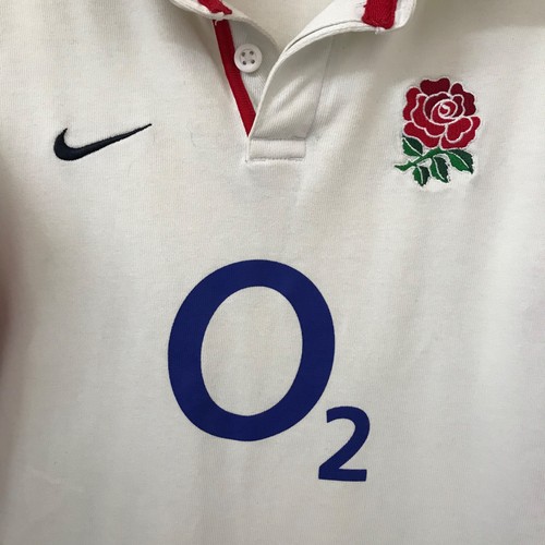 Vintage Nike England Home Rugby Polo Shirt XL White 2003 2005 Retro O2 - Picture 2 of 11