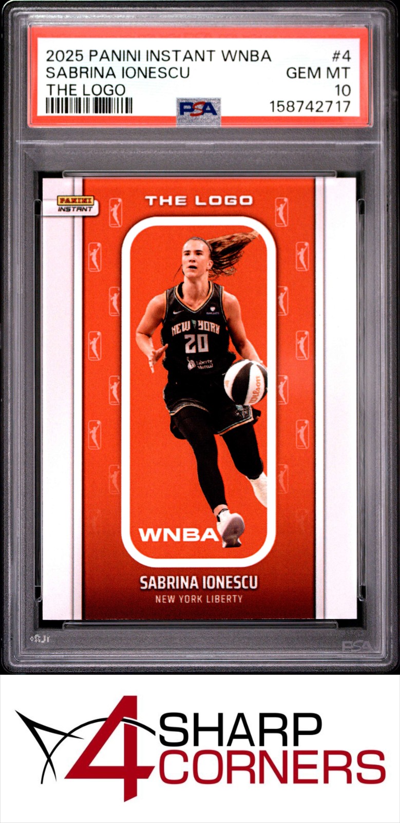2025 PANINI INSTANT WNBA THE LOGO #4 SABRINA IONESCU #/1447 PSA 10