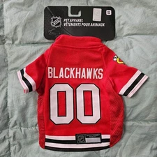 PETS FIRST Chicago Blackhawks NHL Licensed Red Dog Jersey Shirt Brand New Small
