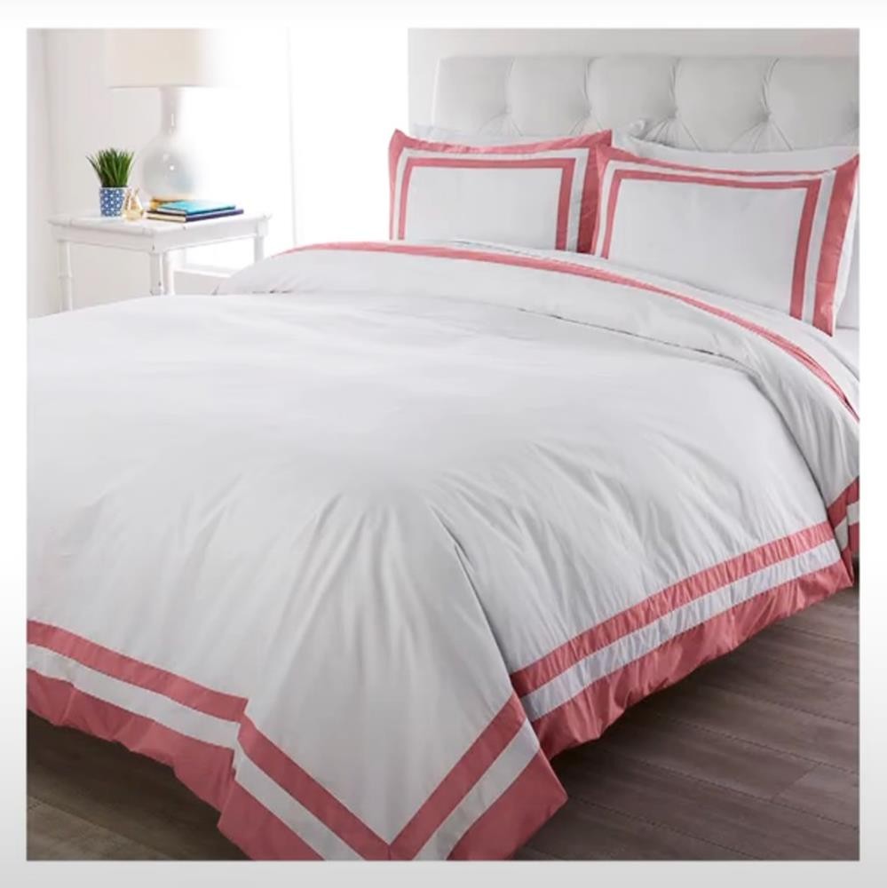 New Concierge Collection 3 Pc 100 Cotton Hotel Duvet Set Full Queen Rose 5790₽