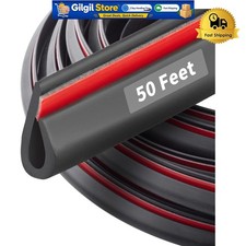 Customizable 50ft Black Rubber Edge Trim Seal - Easy Installation Cut-to-Size