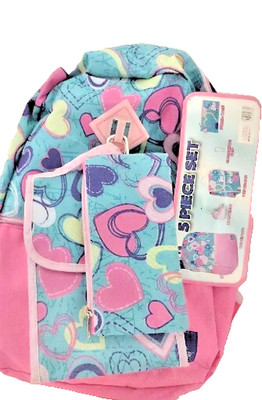  Backpack Trailmaker Keychain Carabineer Clip Lunch bag Pencil Case Pink 5pc Set