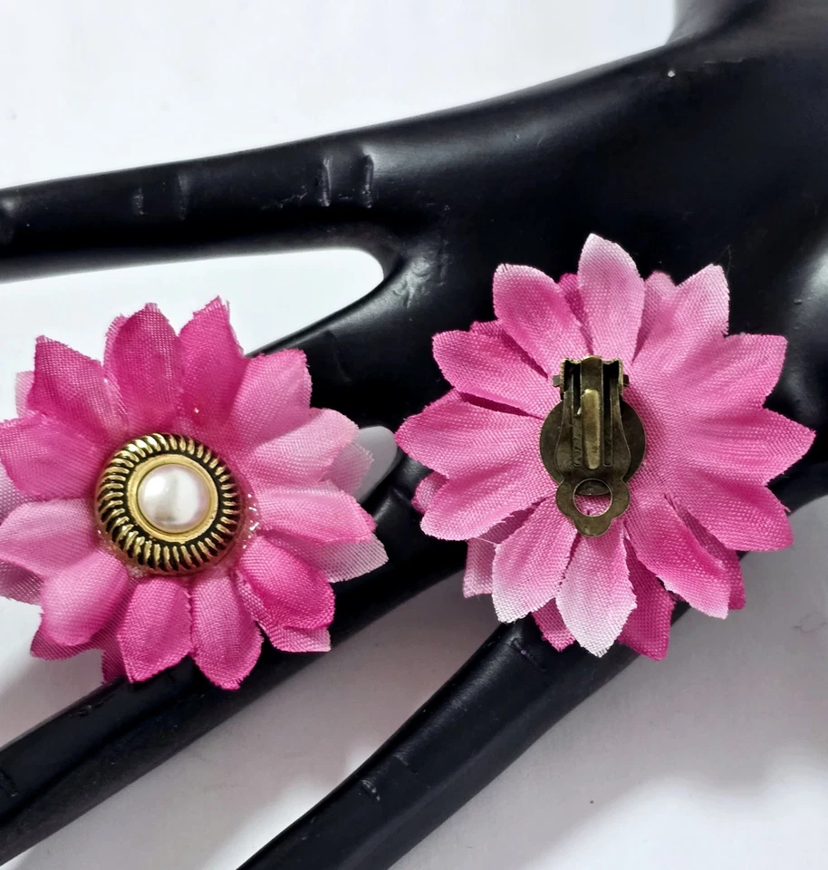 Margeriten Ohrclips Blumen Ohrringe - Bild 3 von 4