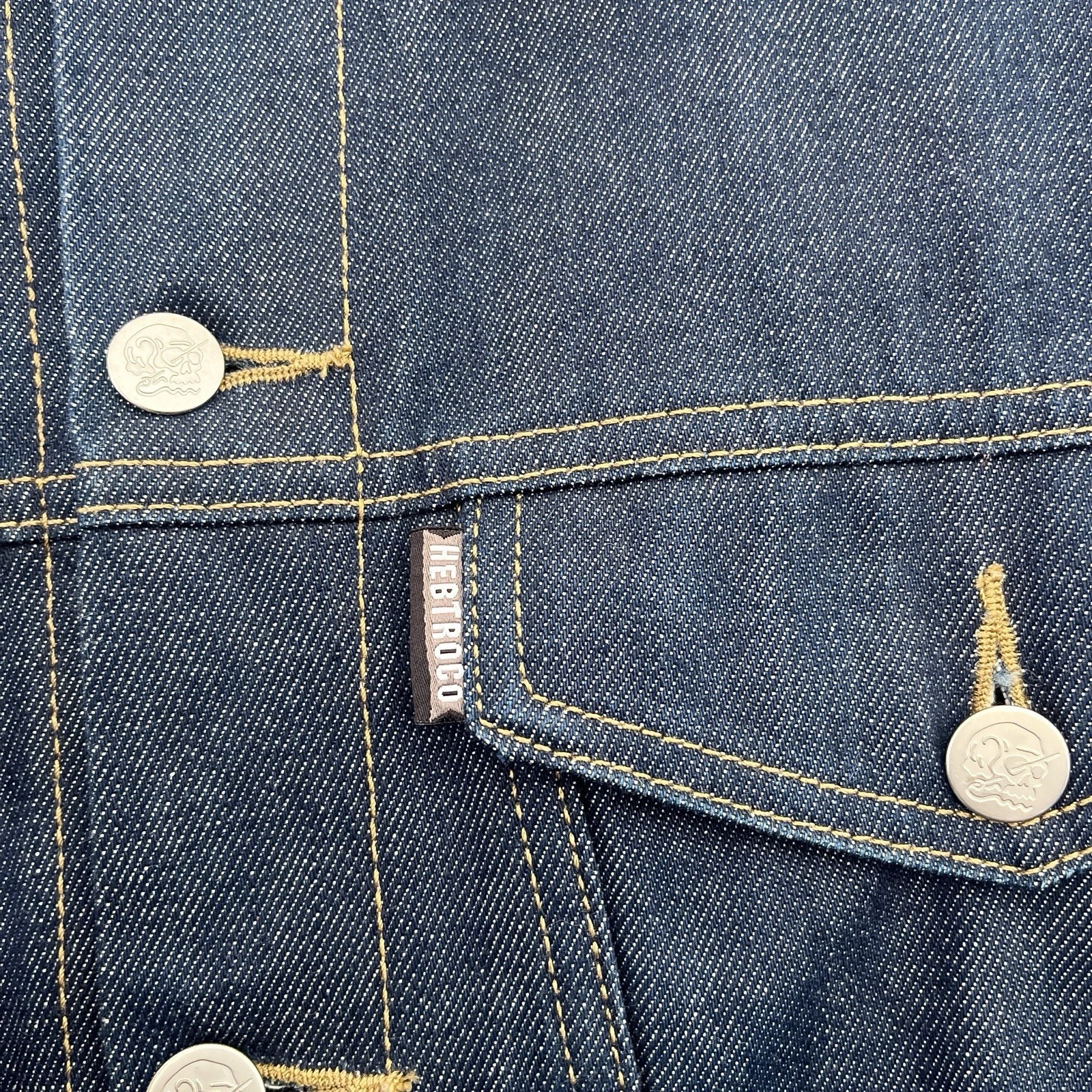 Hebtroco Lucky13 Selvedge Denim Jacket Men's Medium Navy image 8