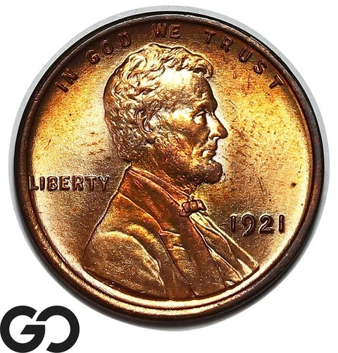 1921 Lincoln Cent Wheat Penny, Gorgeous Solid Gem BU++, Lustrous