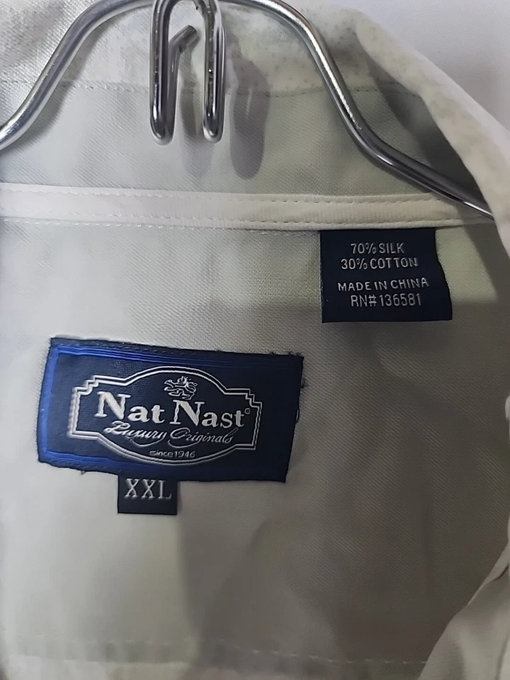 Camisa hawaiana palmera manga corta abotonada XXL Nat Nast para hombre Foto 3 de 4