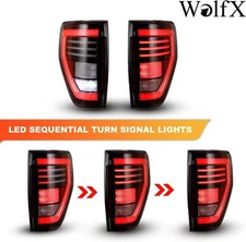 For 2009-2014 Ford F150 Pickup Brake Rear Lamps LED Sequential Tail Lights Pair