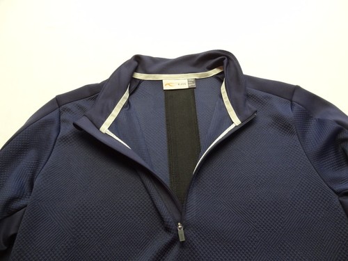 Maglione KJUS L 52 uomo Delian 1/2 zip blu navy UPF 50+ zip tasca maglia usato in ottime condizioni MG25-J01 - Foto 10 di 14