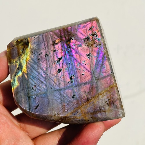347g Natural Purple Flash Labradorite Freeform Crystal Display Specimen Healing - Picture 5 of 21
