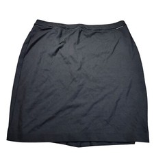 TALBOTS Skirt Womens 18 Black A Line Rayon Nylon Blend Stretch Slit