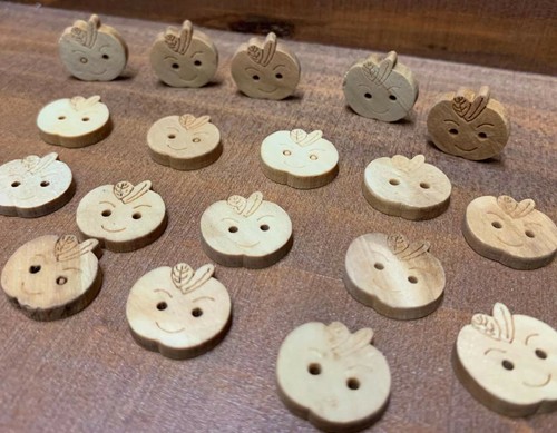 Wood Apple Teddy Tree Flat Beads Knitting Fasteners Connectors Craft Buttons - Picture 20 of 26