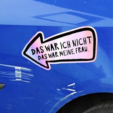 Aufkleber Auto Kratzer Frau wars Holo Folie lustig Hologramm Oilslick Regenbogen