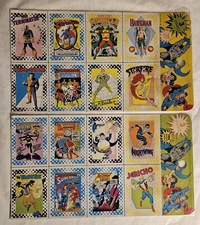 DC Comics 1987 Collector Cards, EIGHT~8~EIGHT on TWO Original Uncut Card Sheets!