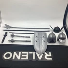 (10) 1968 Marx Valor Silver Knight & Might Viking Accessories Helmet, Swords,Etc