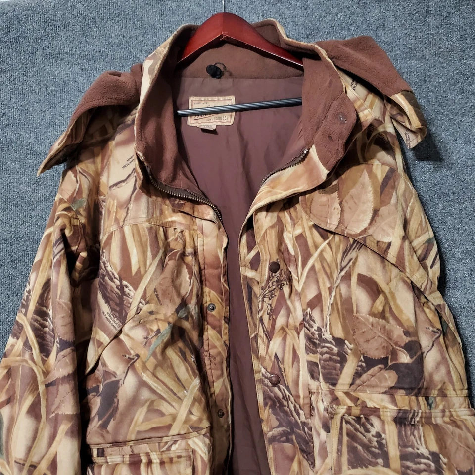 Chaqueta Camuflada Woolrich De Colección Para Hombres XL Advantage Humedales Con Capucha DEFECTOS Grunge Años 90 Foto 2 de 4