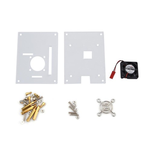 Arcylic Case Shell & Cooling Fan & Screws Set For Raspberry Pi 3/2 Model B/B+ F - Afbeelding 3 van 5