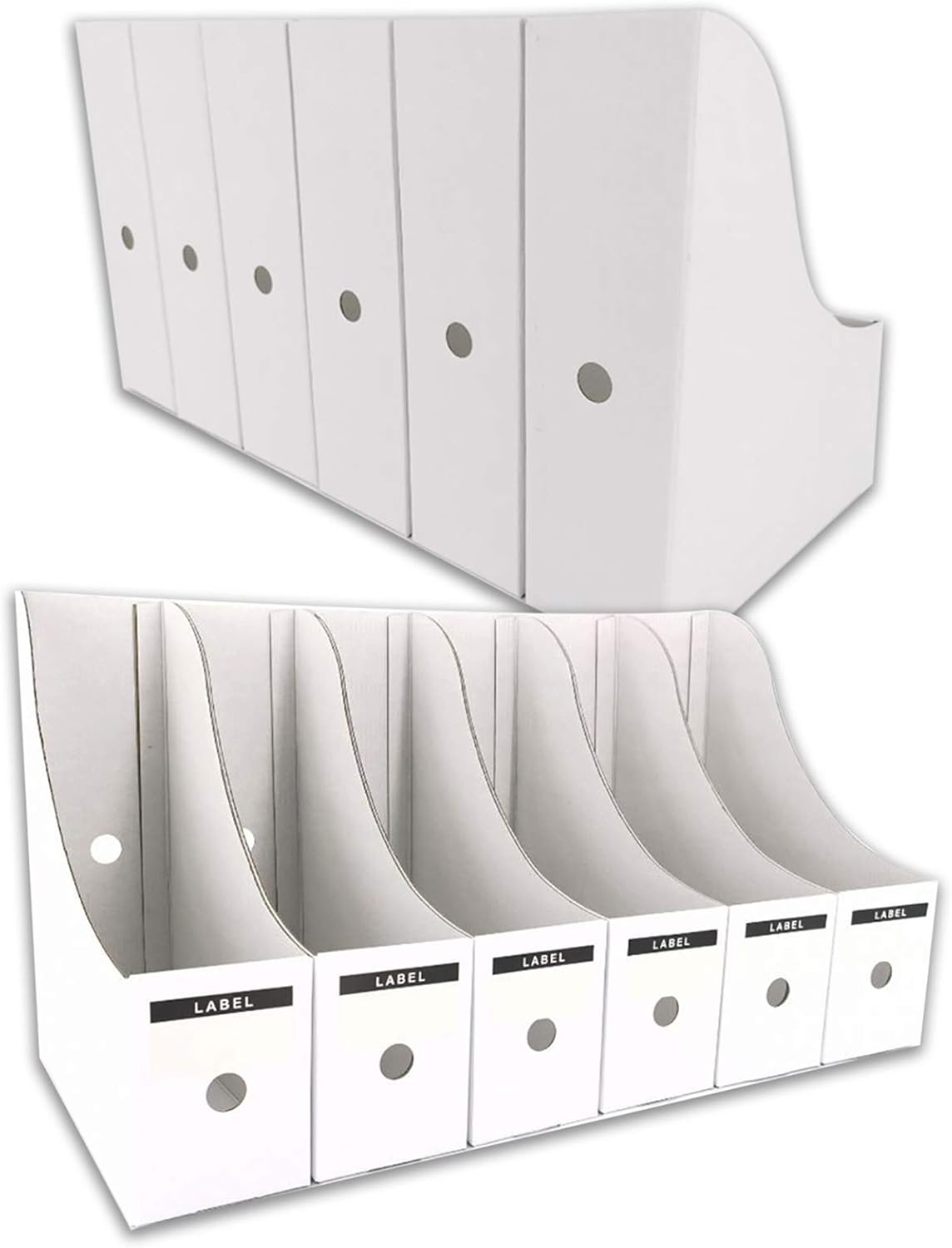 HUAPRINT 12-Pack White Magazine File Holders - Desk Organizer for Folders & Documents-image