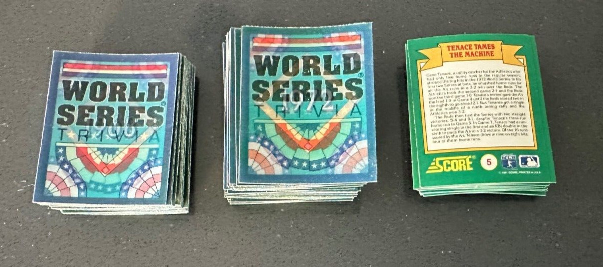 1991 Score Magic Motion World Series Trivia Baseball Cards -  You Pick The Card