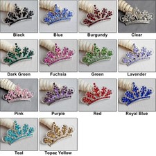 10 Rhinestone Button Crystal TIARA CROWN 14 Colors Bridal Wedding Brooch Bouquet