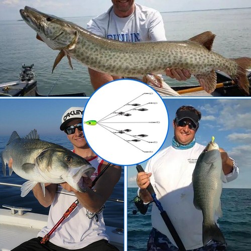 Alabama Rigs Umbrella Rigs 12PCS Kits W/ Lure Jigs For Boat Trolling Sea Fishing - Picture 2 of 7