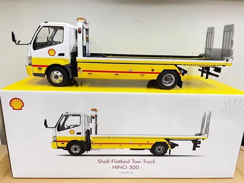 1/18 Scale Diecast Hino 300 Shell Flatbed Tow Truck Yellow by TINY