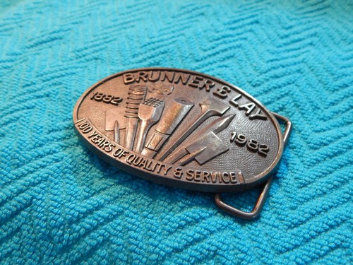Vintage 1982 BRUNNER & LAY 100th Anniversary Belt Buckle - Pneumatic Chisels - Picture 3 of 5