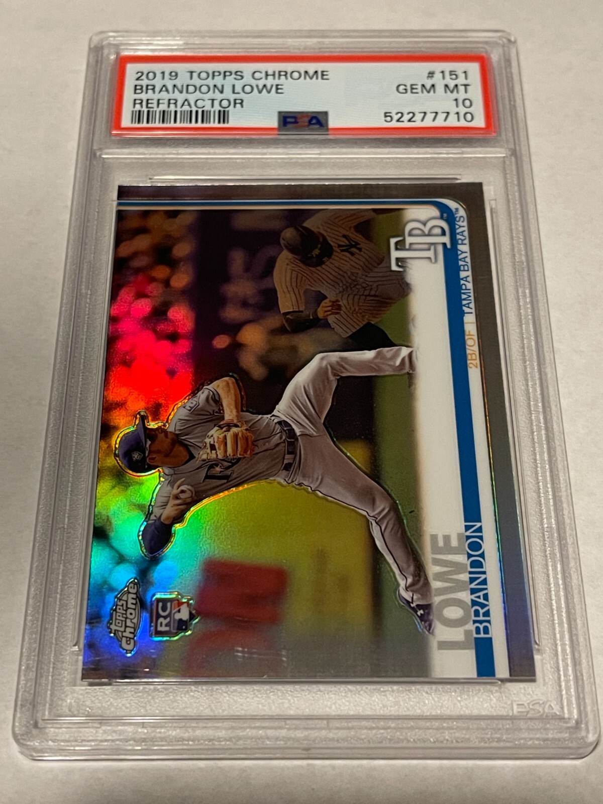 2019 Topps Chrome Refractor Rookie Card Brandon Lowe #151 RC PSA 10 Rays A