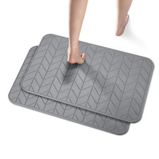 2 Pack Diatomaceous Earth Shower Mat Stone Bath Mat Nonslip Super Absorbent Fast