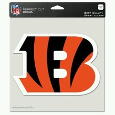 CINCINNATI BENGALS PERFECT CUT DECAL 8"X8" FOR WINDOWS OR CORN HOLE