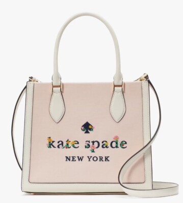 Kate Spade Garden Logo ELLIE Small Embroidered Canvas Tote